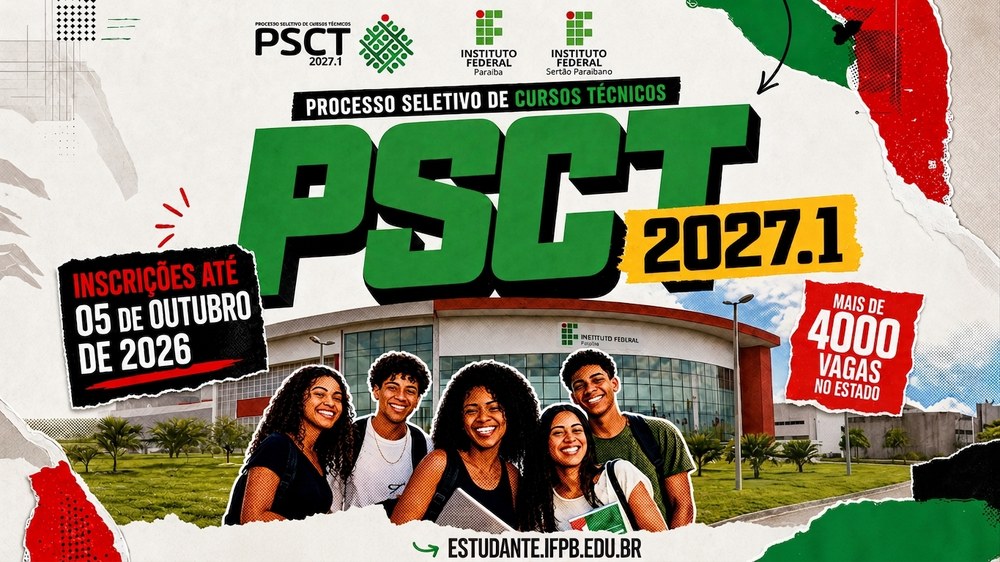 Mais de 4 mil vagas: IFPB e IF Sertão-PB iniciam inscrições para cursos técnicos
