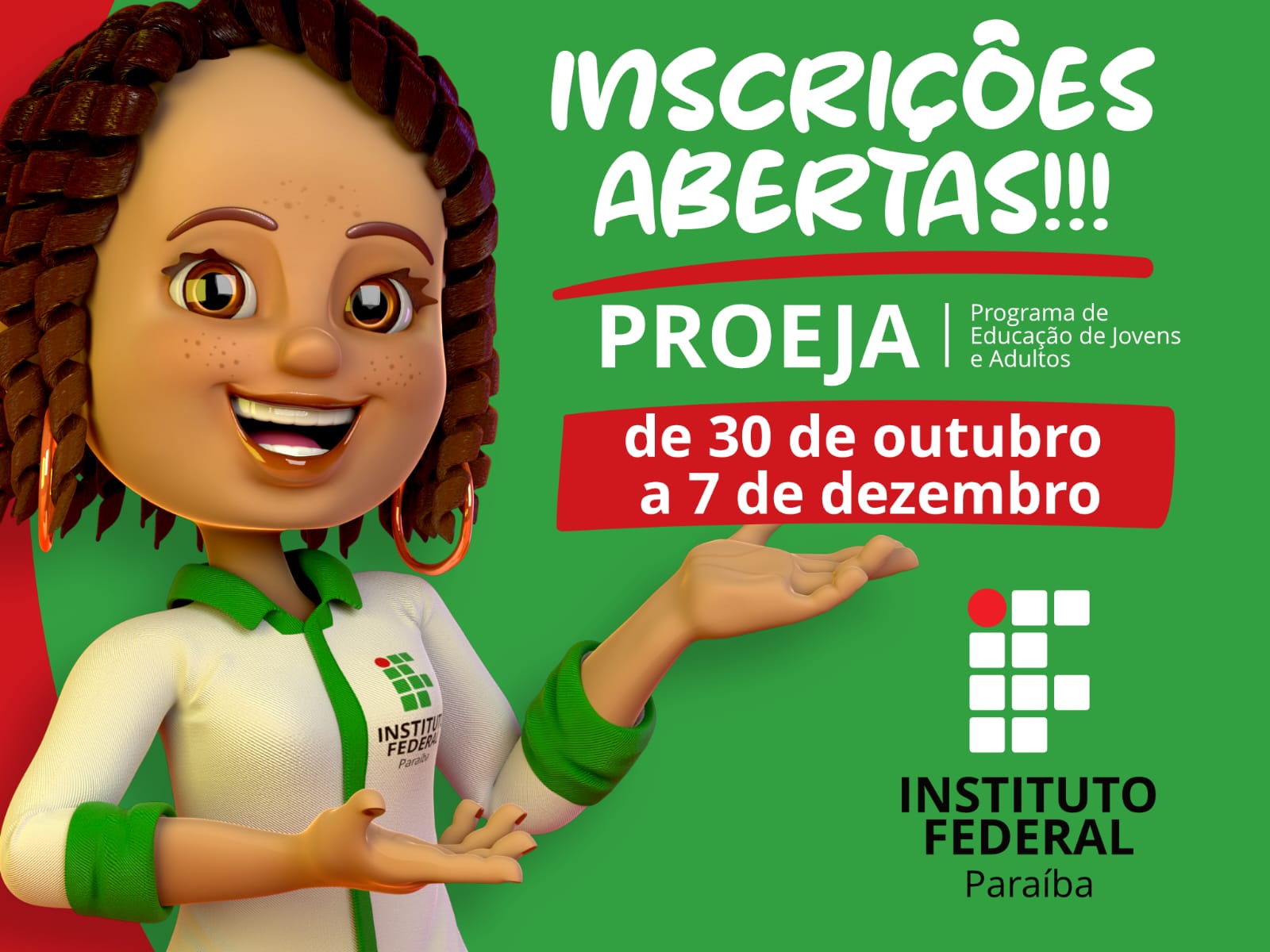 Inscrições para o Proeja são gratuitas