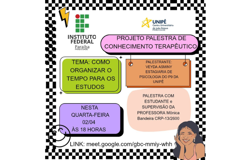 Projeto é em parceria com o Curso de Psicologia da UNIPÊ. Confira como participar