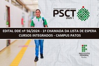 Campus Patos convoca candidatos selecionados nas vagas da lista de espera dos cursos técnicos Integrados