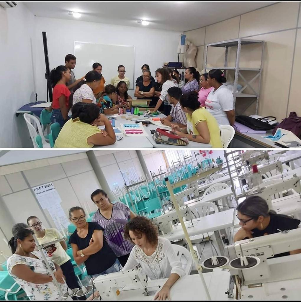 Aula do curso de moda e vestuário