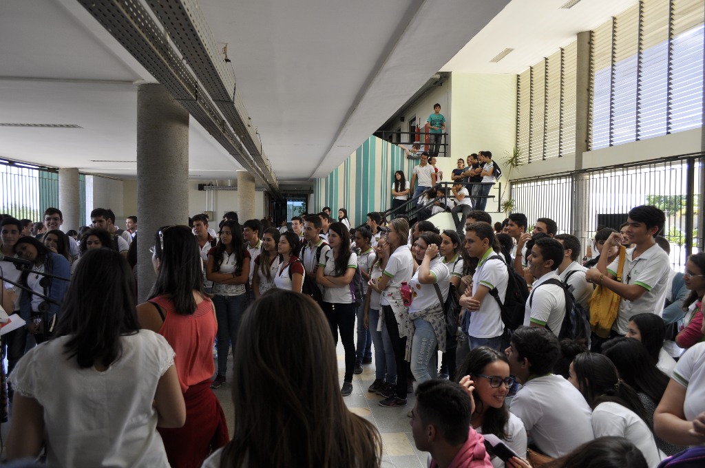 Momento de descontração no hall de entrada